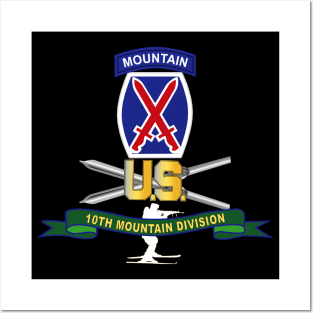 10th Mountain Division - SSI w Ski Branch - Ribbon X 300 Posters and Art